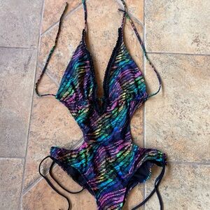 Multicolor Striped Swimsuit